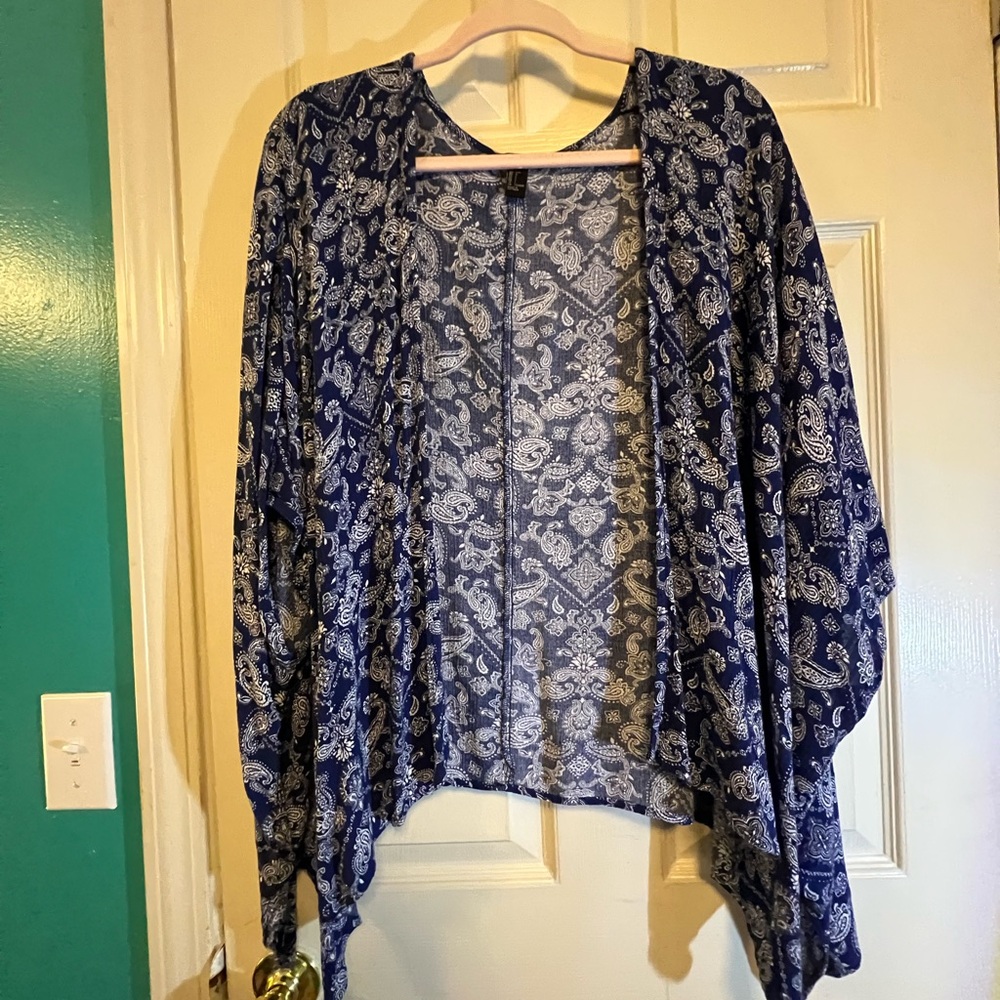 Forever 21 Blue Paisley Cardigan